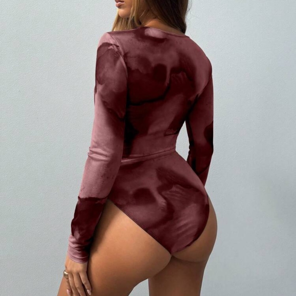 NWOT Burgundy Long-Sleeve Bodysuit